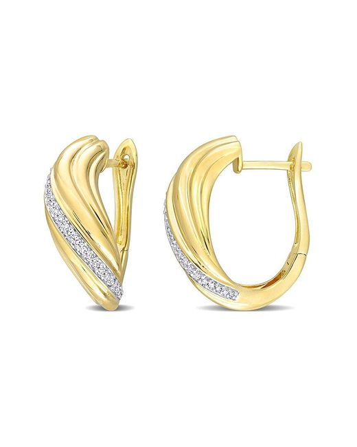 Rina Limor Metallic 14k 0.20 Ct. Tw. Diamond Swirl Hoops