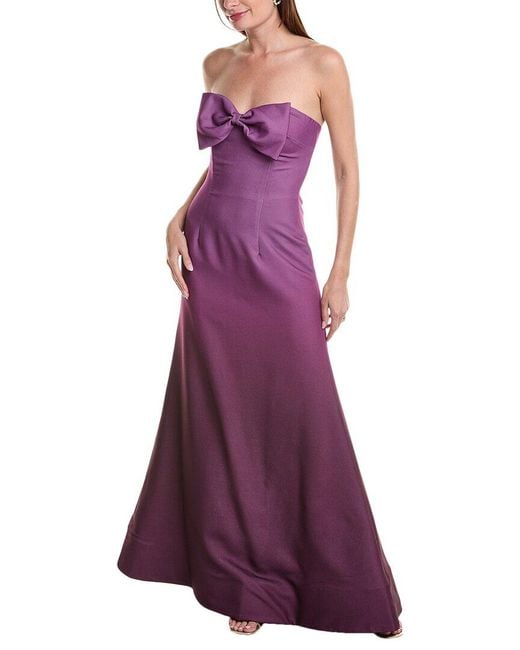 Rene Ruiz Purple Bow Bodice Mermaid Gown