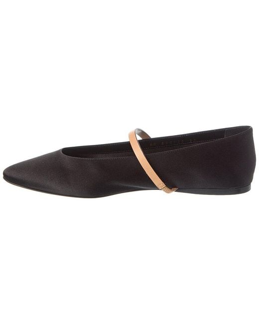 Saint Laurent Black Gio Satin Flat