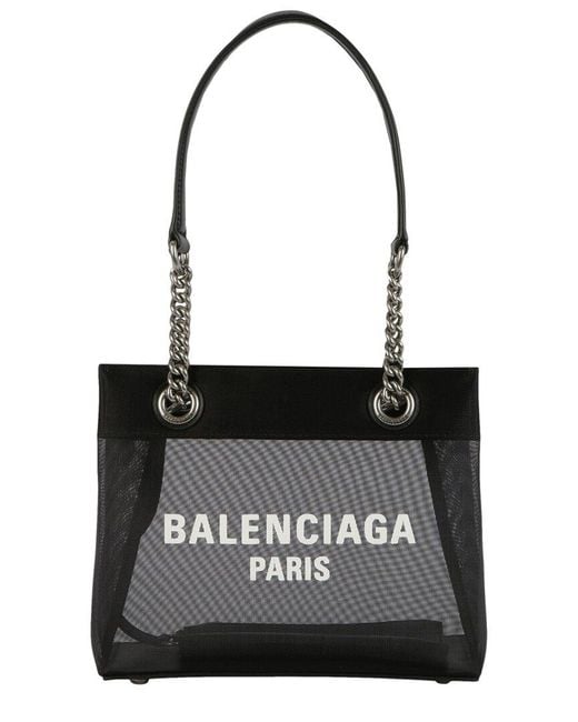Balenciaga Black Duty Free Small Mesh & Leather Tote