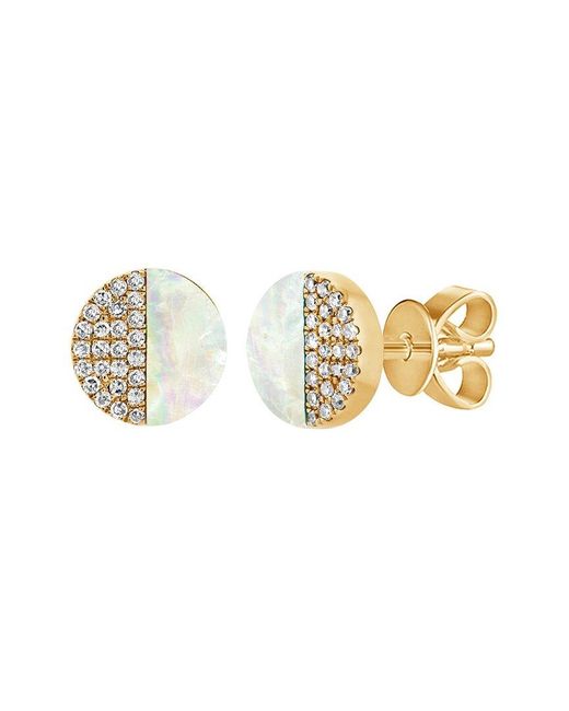 Sabrina Designs Metallic 14K 0.11 Ct. Tw. Diamond Pearl Studs
