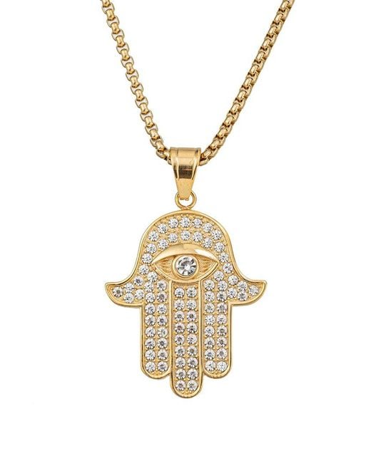 Eye Candy LA Metallic The Bold Collection Titanium Cz Theodore Necklace