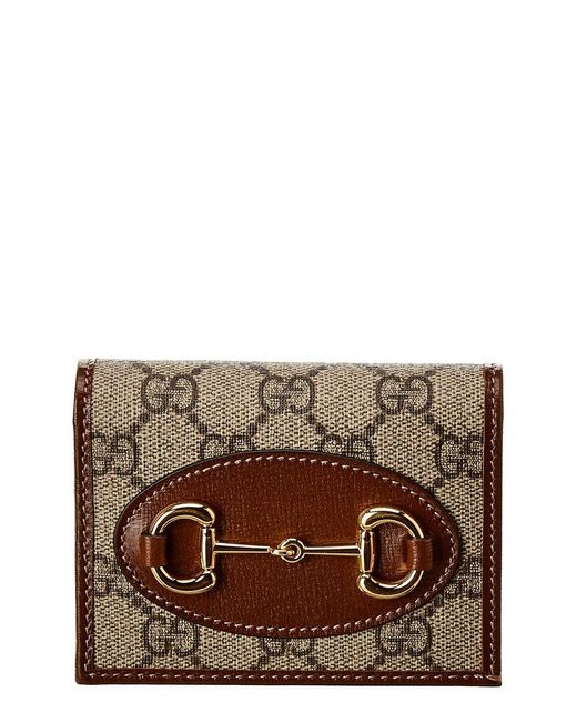 Gucci Horsebit 1955 GG Supreme Canvas & Leather Wallet in Brown | Lyst