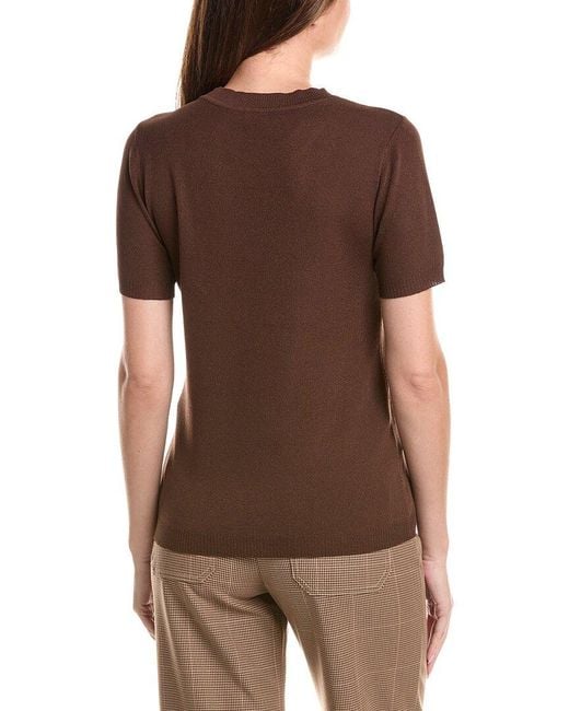 Jones New York Brown Icon Crew Neck T-Shirt