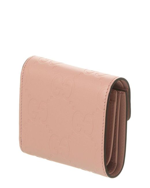 Gucci Pink GG Medium Leather Wallet