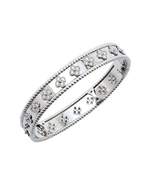Van Cleef & Arpels White Perlee 18K 1.78 Ct. Tw. Diamond Bracelet (Authentic Pre- Loved)
