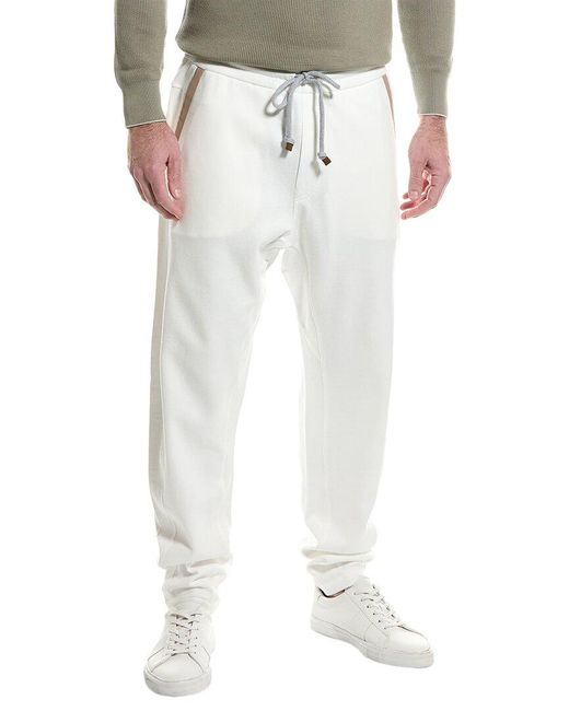 Brunello Cucinelli White Gym Pant for men