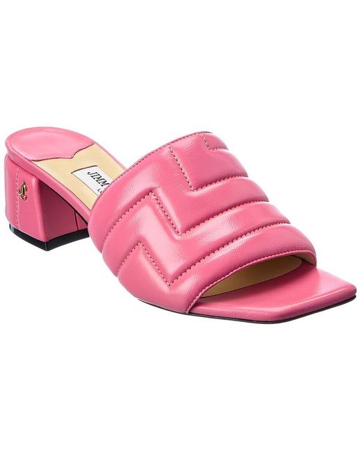 Jimmy Choo Pink Themis 45 Leather Sandal