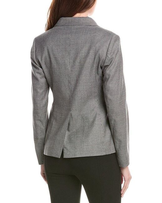 Fabiana Filippi Gray Pear-Neck Wool-Blend Blazer