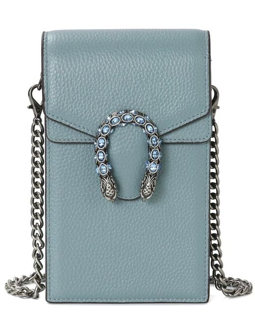 Tiffany & Fred Paris Blue Dragon Crystal Leather Crossbody