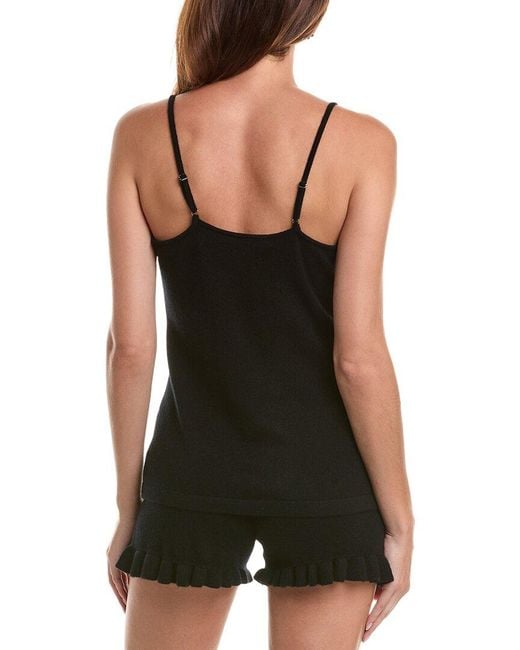 Sofiacashmere Black 2Pc Cashmere Cami & Short Set