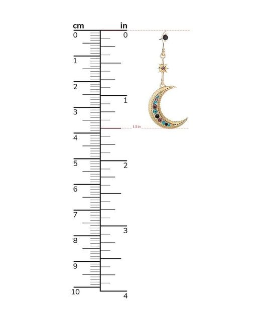 Eye Candy LA Metallic Crystal Sun & Stars Drop Earrings