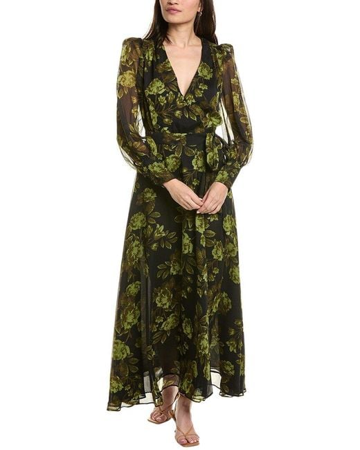 Bardot Green Lucianna Maxi Wrap Dress