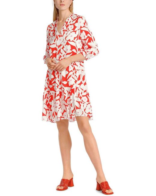 Marc Cain Red 3/4 Sleeve Midi Dress