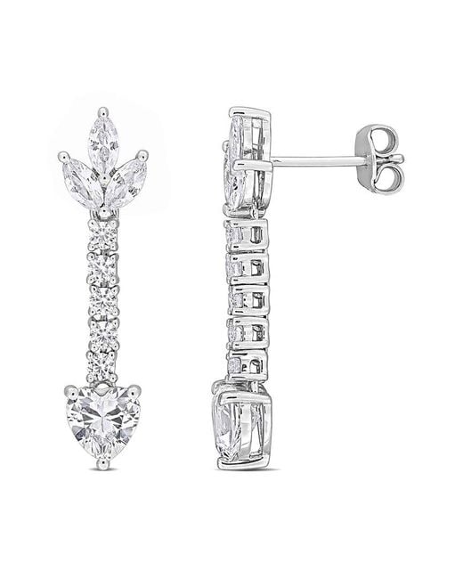Rina Limor White 3.62 Ct. Tw. Lab-Grown Sapphire Earrings