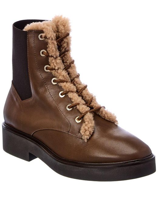 stuart weitzman quinn leather ankle bootie