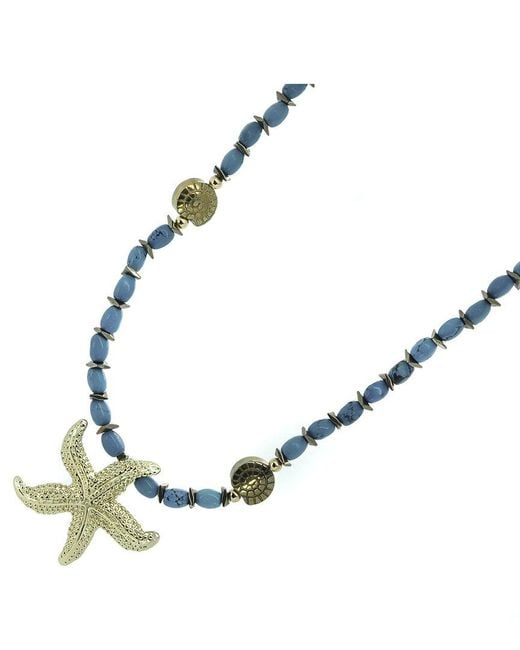 Ebru Jewelry Metallic One Of A Kind Plated Beaded Necklace