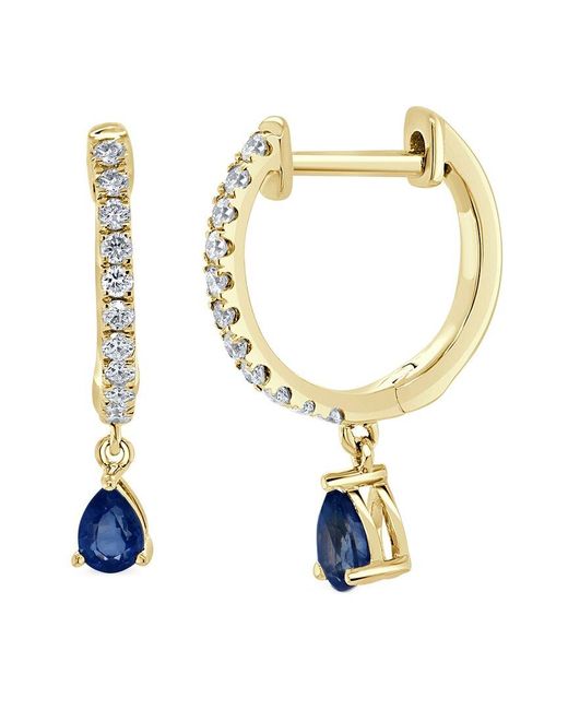 Sabrina Designs Metallic 14k 0.58 Ct. Tw. Diamond & Sapphire Drop Earrings
