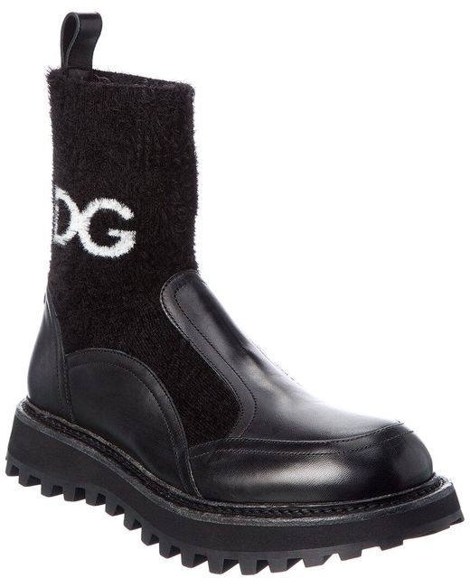 Dolce & Gabbana Black Leather Boot for men