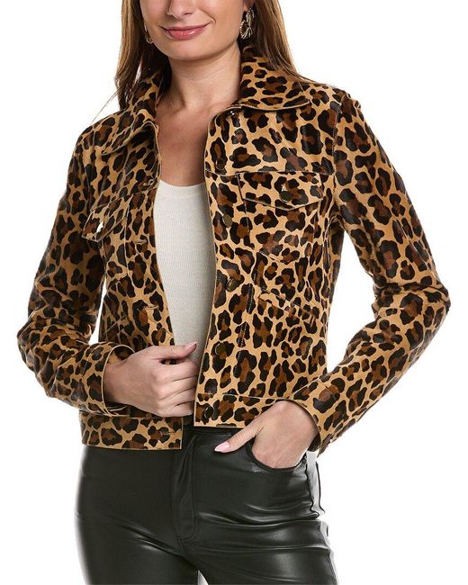 Michael Kors Brown Bella Cheetah-print Trucker Jacket