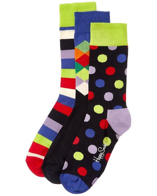 Happy Socks Multicolor Big Dot 3-pack Gift Set for men