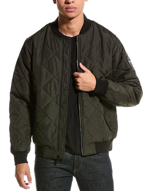 Hawke & Co. Green Diamond Quilted Bomber Jacket for men
