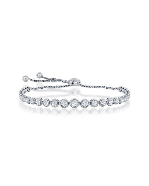 Jewels by Viomo White 14k 1.75 Ct. Tw. Diamond Pull-up Chain Bracelet