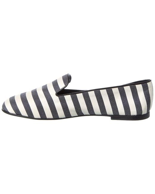 Tod's White Canvas & Leather Slipper