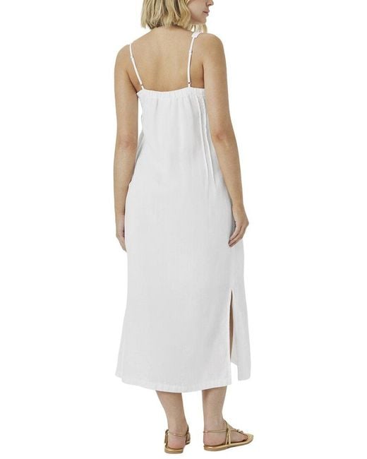 Splendid White Stella Linen Midi Dress