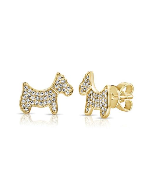 Sabrina Designs Metallic 14k 0.20 Ct. Tw. Diamond Dog Studs