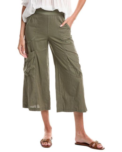 XCVI Green Linen-Blend Cargo Pant