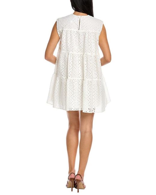 Les Rêveries White Tiered Mini Dress