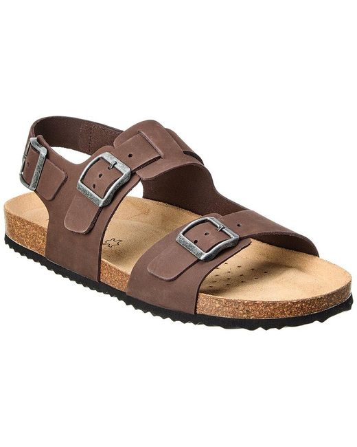 Geox Brown Ghita Leather Sandal for men
