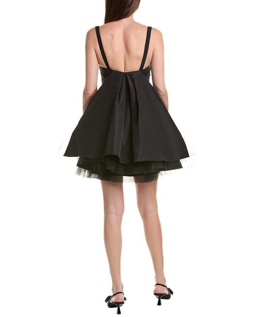 Carolina Herrera Black Thin Strap Mini Wrap Bodice Dress