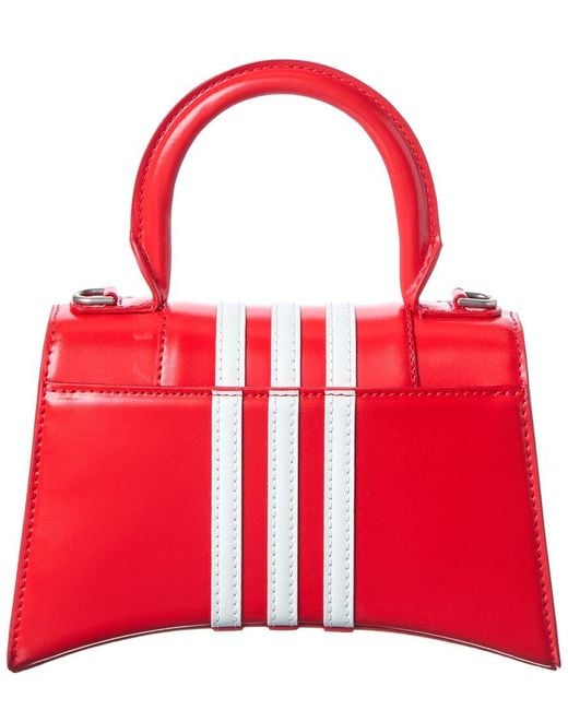 Balenciaga Red X Adidas Hourglass Xs Leather Top Handle Satchel