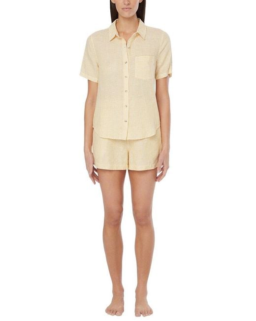 Onia Natural Air Linen-blend Short Sleeve Shirt