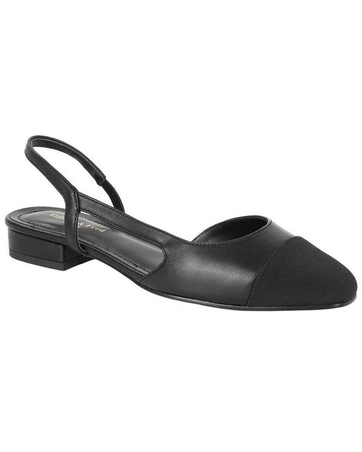 Tiffany & Fred Paris Black 2-tone Leather Flat