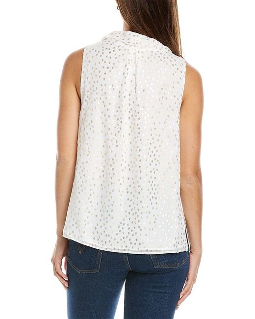 Vince Camuto Chiffon Blouse in White | Lyst