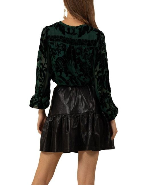 Hale Bob Black Danielle Silk-Blend Top