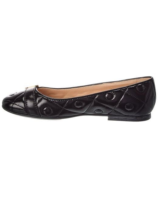 Tod's Black Gomma Leather Flat