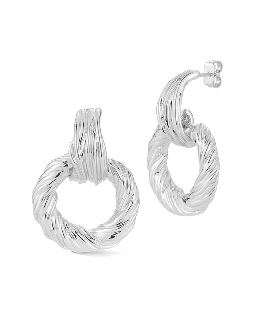 Chloe and Madison White Jewelry Statement Twisted Link Earrings