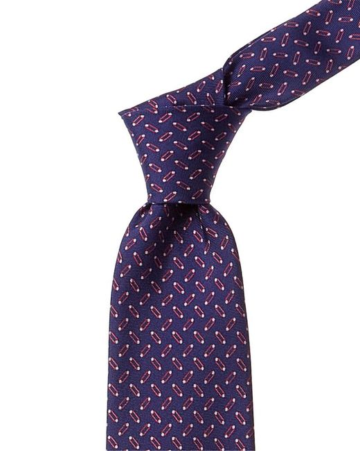 J.McLaughlin Purple Geometric Links Italian Tie for men