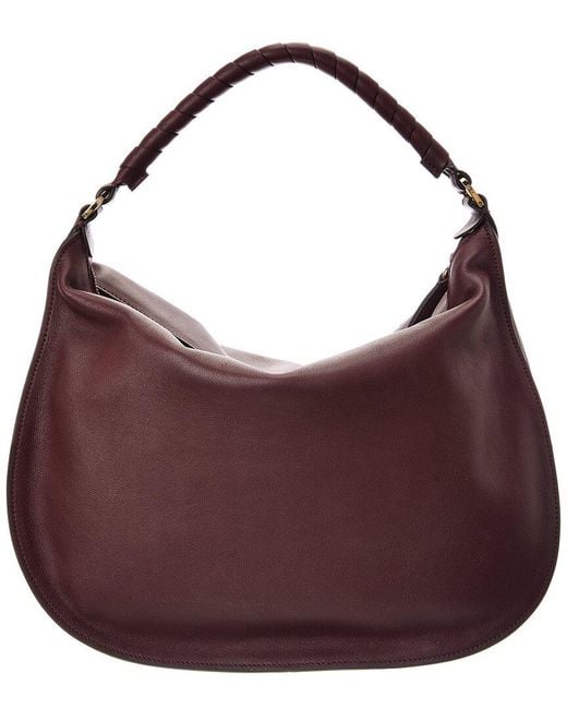 Chloé Purple Marcie Leather Shoulder Bag