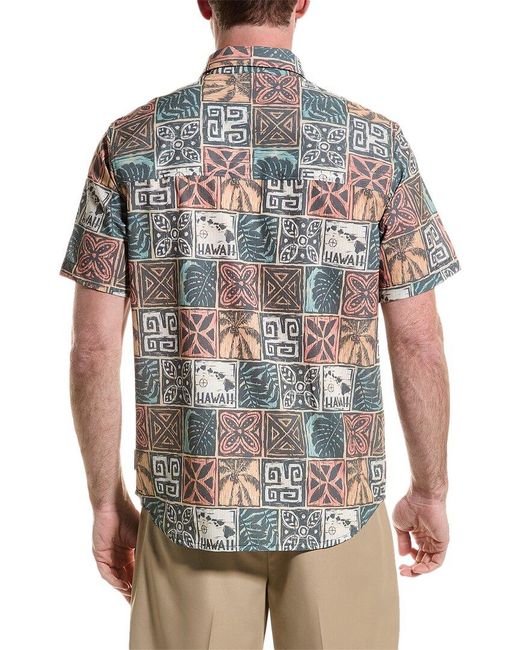 Tommy Bahama Gray Bahama Coast Palm Tiles Shirt for men