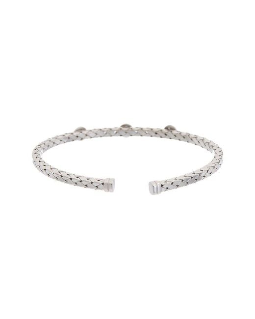Meshmerise White 18K Over 0.18 Ct. Tw. Diamond Bangle Bracelet
