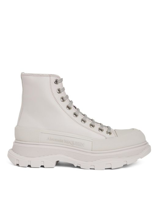 Alexander McQueen Stivaletto ''tread Slick'' In Pelle Tortora in Gray ...