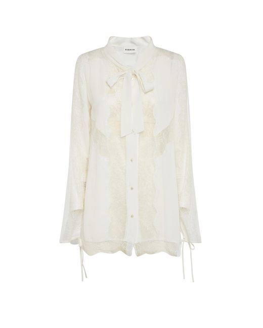 P.A.R.O.S.H. Camicia In Pizzo Bianca in White | Lyst