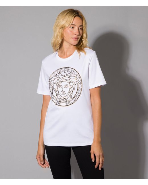 Versace T-shirt In Cotone Bianca in White - Lyst