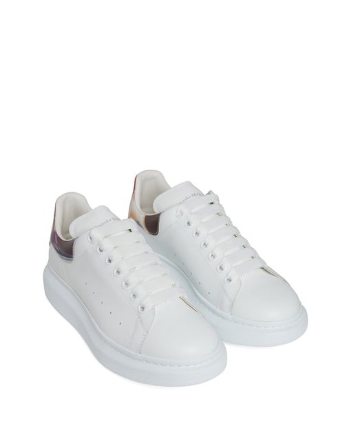 Alexander McQueen Sneakers Oversize In Pelle Bianca E Multicolor