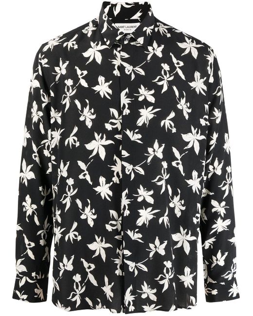saint laurent silk shirt men's